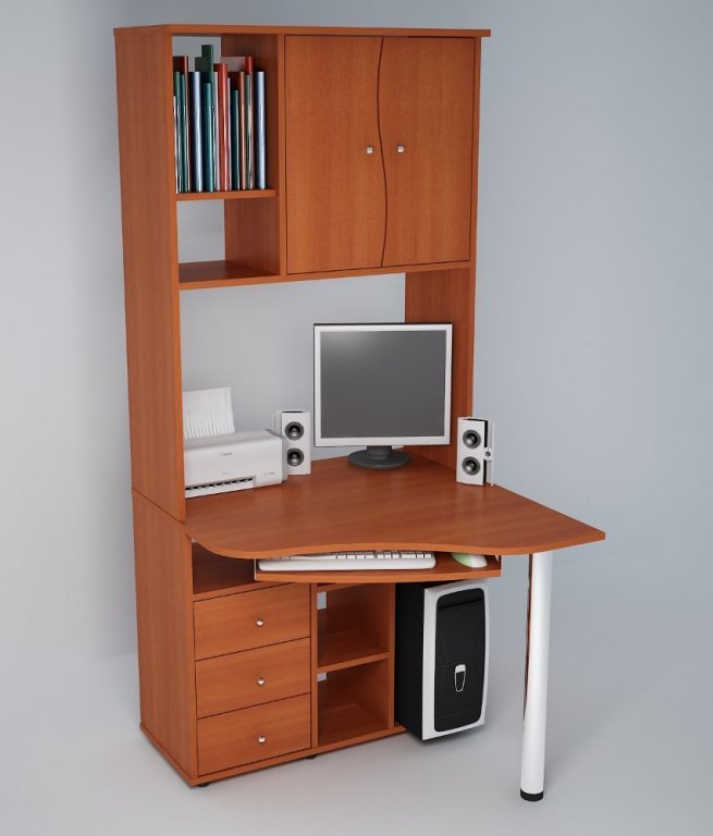 Угловой компьютерный стол С825 - кальвадос