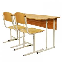 Комплект парта + 2 стула ученический двухместный «ЭКСКЛЮЗИВ» регулируемый