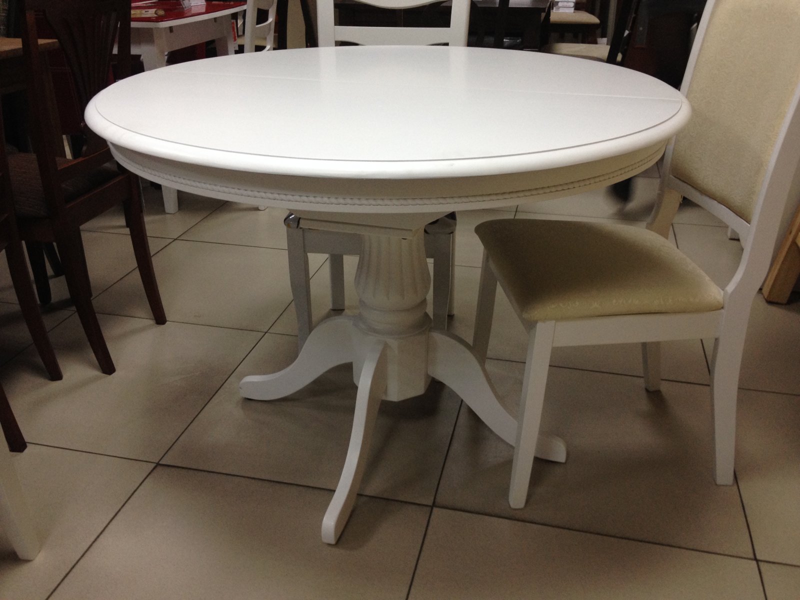 Кухонный стол Анжелика (1 м) -  круглый раскладной стол из .